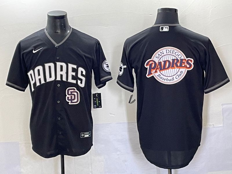 Men 2025 San Diego Padres Blank Black Game Nike MLB Jersey style 70315